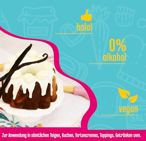 DECOCINO Vanille-Extrakt (20 ml) natürlicher Vanille Geschmack ohne Alkohol, aus Madagascar Bourbon – für Kuchen, Torten und Getränke – Vegan