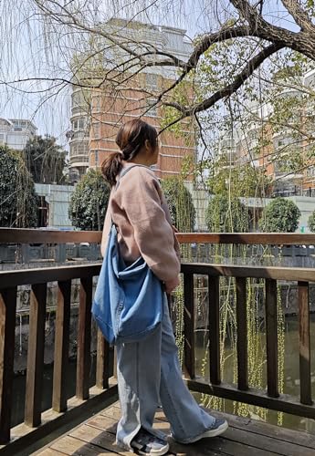 Bolso de hombro denim Casual para mujer liviano y clásico miniatura 3
