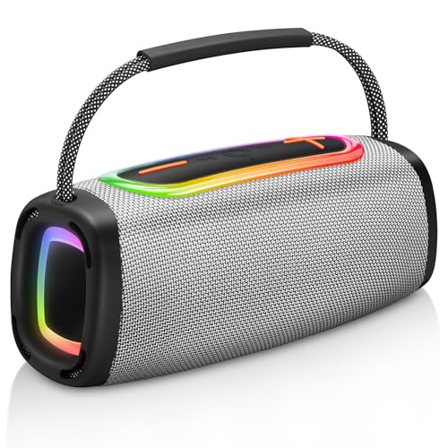 Image of Matast Bluetooth Speaker 60W, BT5.4 Portable Wireless Speaker with Loud Stereo Sound, IP6 Waterproof, Portable Speaker with RGB Multi-Color Rhythm Lights for Outdoor /Home /Party /Beach as Gift Gay