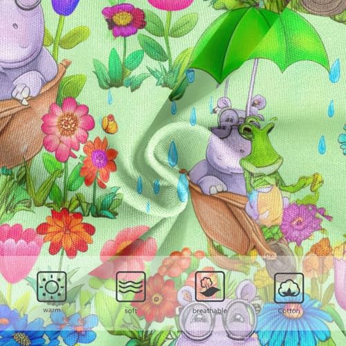 Joisal Cotton Girls Underwear Toddlers Cute Funny Hippo Green Little Girl Panties Pattern Undies Kids Briefs 2t3