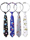 Bencailor 4 Pcs Pre Tied Kids Boys Ties Adjustable Toddler Neckties Formal Kids Tie Cute Toddler Neckties for Wedding Graduation School, Assorted Styles