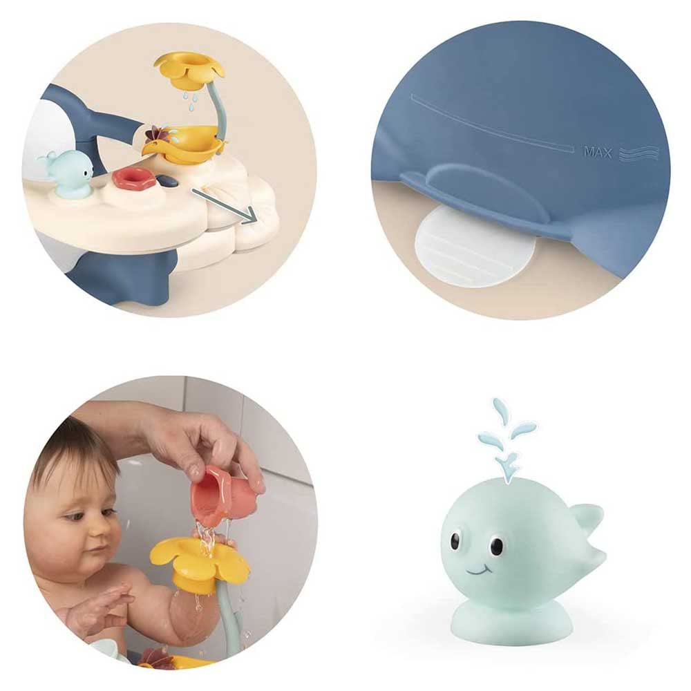 Smoby Little Siège de Bain 2 en 1 Tablette d'Activités Réglable pour Bébé dès 6 Mois Fabriqué en France