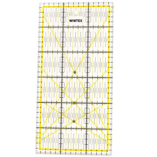 WINTEX Regle patchwork de 15 x 30 cm - Règle omnigrid transparente avec graduations en cm et indications d'angles - Idéal pour la couture et l'artisanat - Facile à...