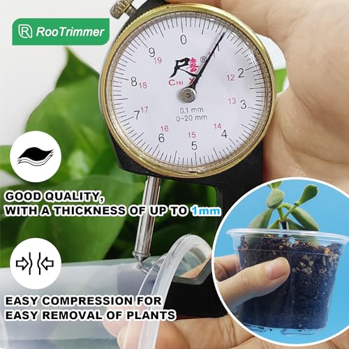 RooTrimmer 100 Pack 2.8 Inches Clear Plant Pots with Drainage Holes, Transparent Seeding Nursey pots, Round Plastic pots for Seeds Starter, Seeds Germination by RooTrimmer - Image 4
