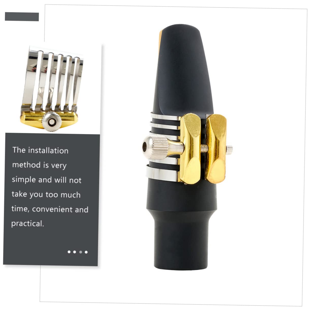 HEMOTON 2 Stück Saxophonklemme Langlebige Saxophon Clip Blatt Clip Ligatur Metallklemme Kopf Verstellbare Klemme