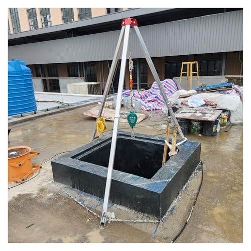 YLLFFLL Portable Hoist Confined Space Tripod Kits Adjustable Height, Tripod Rescue System Emergency Life Saving Equipment with Hand Winch & Anti-Falling Down Device(1800LBS Winch+Rated Load 400 KG)