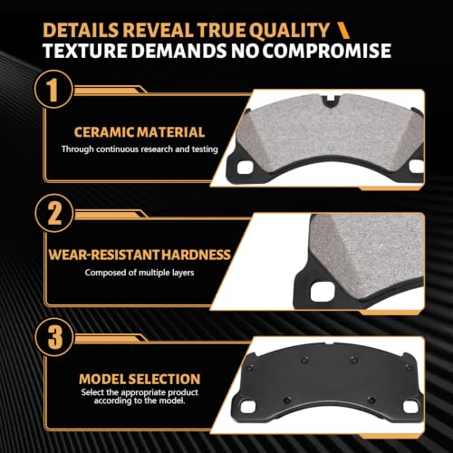 Image of D1349 Front Ceramic Brake Pads Kit Fit For Porsche Cayenne 2028-2016, For Porsche Macan 2016-2017, For Porsche Panamera 2010-2016, For Volkswagen Touareg 2011-2017