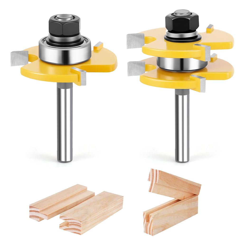 Serplex® 2Pcs Router Bits, Alloy Steel Rail and Stile Router Bits, 1/4'' (8mm) Shank for Most Router Tool, Ideal for Interlocking Panel Joinery-image-29
