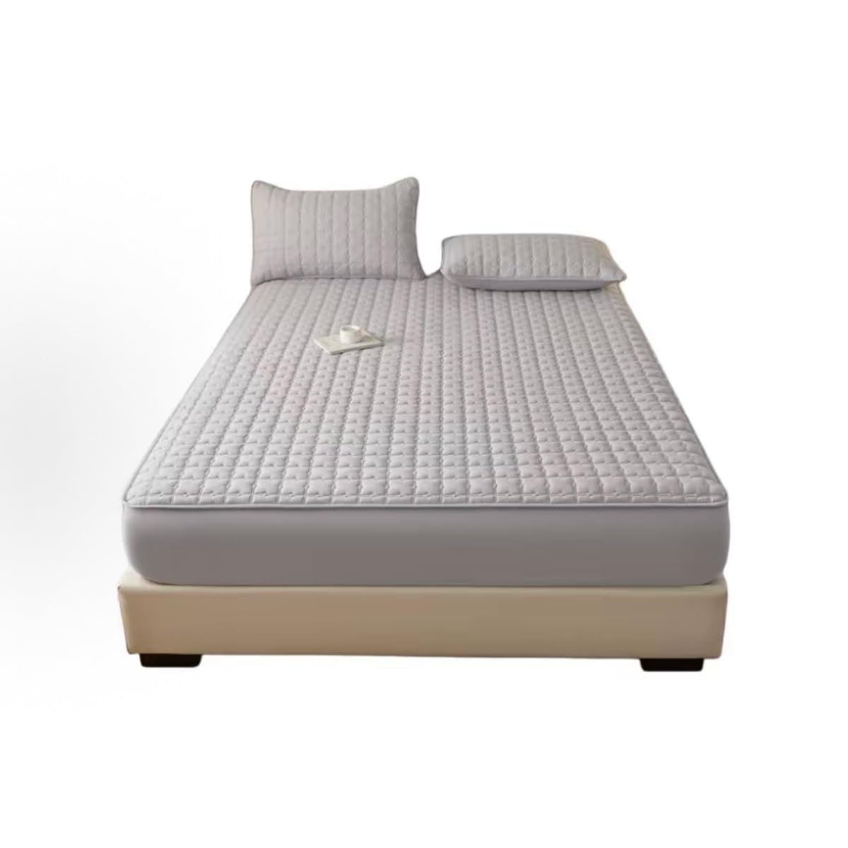 Single Plush Deep Pocket Crystal Velvet Fitted Sheet, Warm Winter Protector(Grey,150 * 200cm)