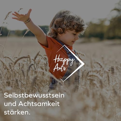 HappyArts® 50 Affirmationskarten für Kinder | Pädagogisch Wertvoll | Selbstbewusstsein stärken | 10,5 x 7,4 cm | Gefühle verstehen Achtsamkeit fördern Selbstliebe stärken