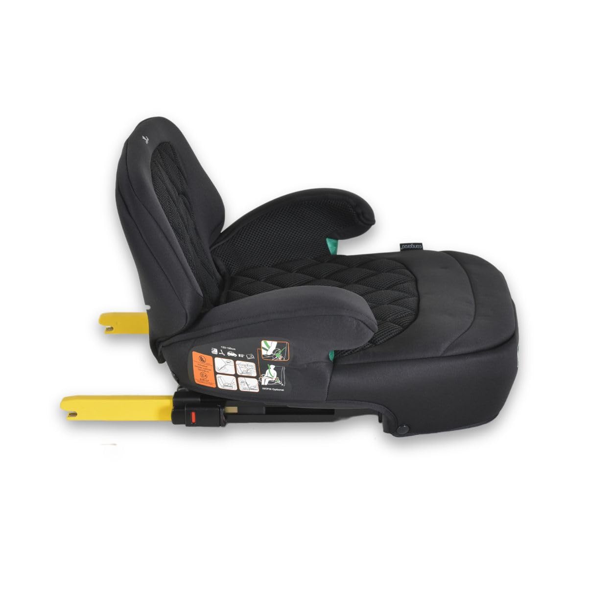 Cangaroo Kindersitz Sitzerhöhung Jax i-Size 125-150cm Gruppe 3 Isofix Top Tether schwarz