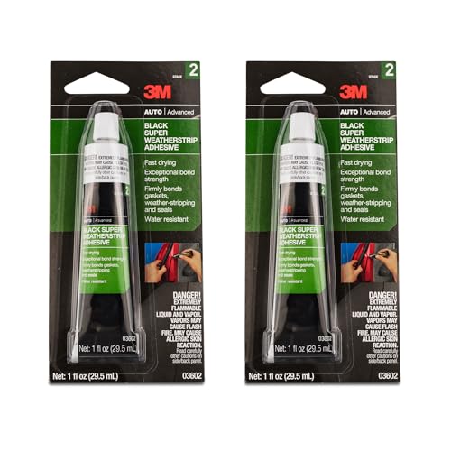 3M Black Super Weatherstrip Adhesive, 03602, 1 fl oz, 1 Per Pack, 2-Pack