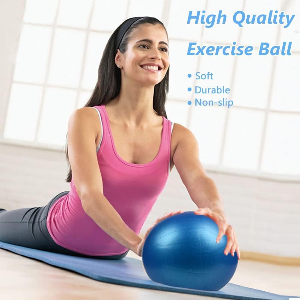PAVITYAKSH Mini Yoga Ball 25 cm β Durable PVC Exercise Ball for Pilates, Core Strength, Stretching, Balance, Barre, Physical Therapy, Home Gym Fitness & Stability Training Workouts 2