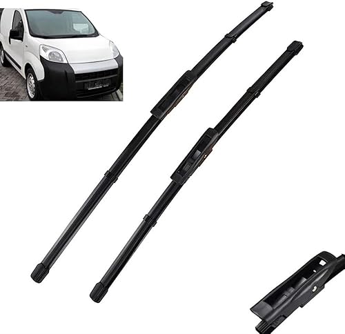 Escobillas de limpiaparabrisas delantero compatibles con Citroen Nemo 2008-2013 para parabrisas de automóvil, cepillos de lluvia de 26 + 19 pulgadas