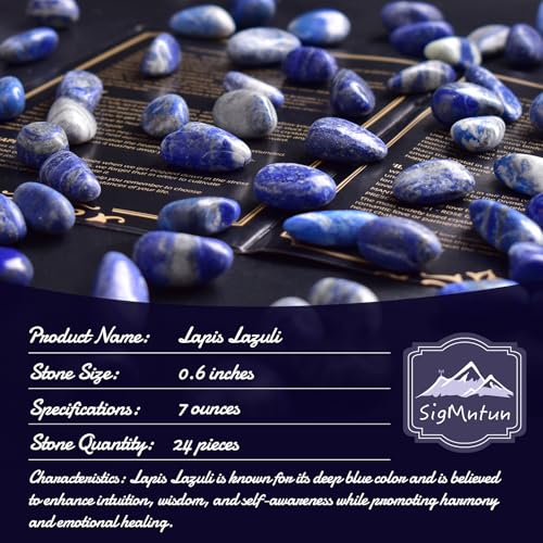 Image of Lapis Lazuli Healing Crystal Stone Set - 24 Pieces, 0.6 inch Natural & Polished Stones for Healing, Meditation, Reiki, Chakra, Crafting & Decoration