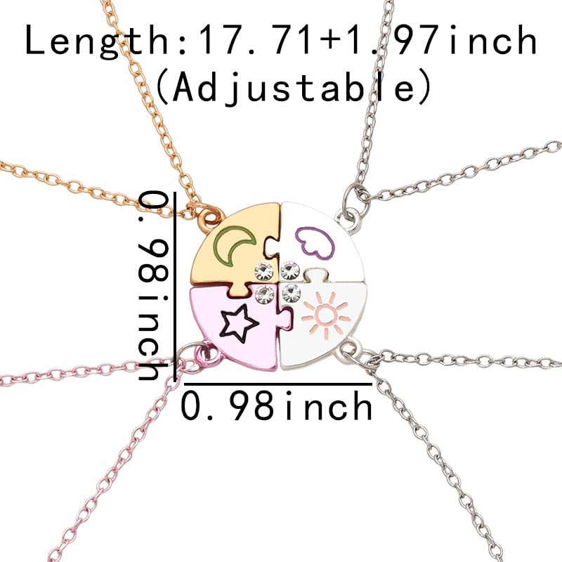 Best Friend Friendship Necklaces for 3 Sisters Birthday Gifts for Big Middle Little Sister Puzzle Necklace for 3 4 Friends2