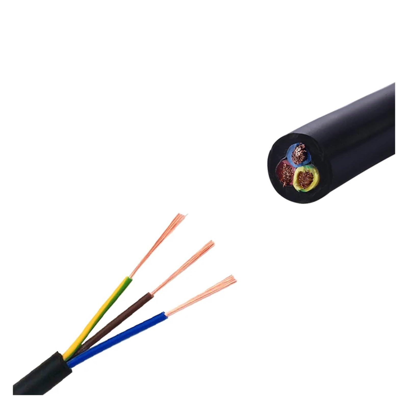 Equipos de comunicación Cable RVV de 5M, 22/20/18AWG, 2/3/4/5/6/7/8 núcleos, línea de señal de Control, Cable de cobre, Cable eléctrico de PVC forrado negro, Cable de alimentación DIY Cables y alambre
