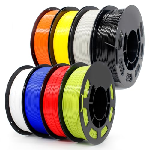 Image of 1.75mm PLA + Filament 8 Colors 250g 8 Pack, High Tough Low Warp 3D Printer Filament ±0.02mm for All FDM Printers