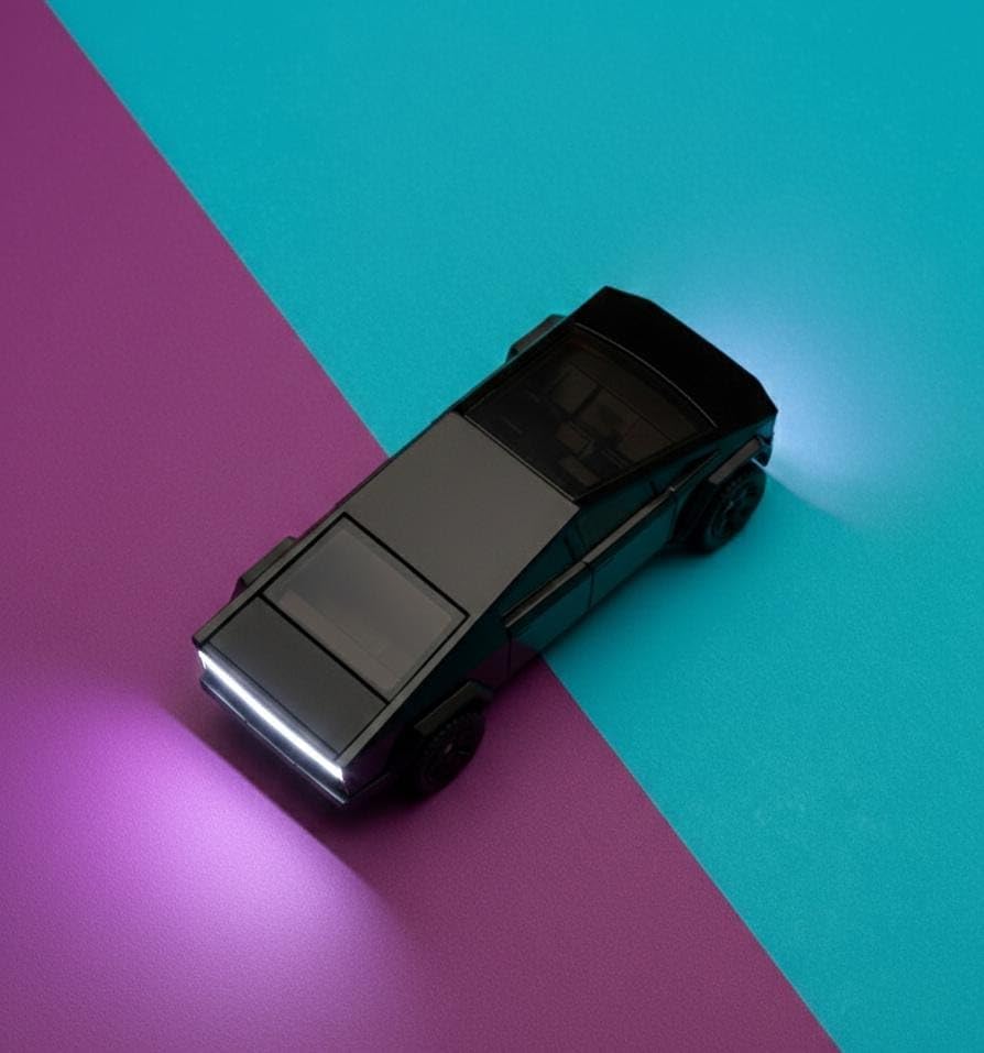 Image of Metal car Toy for Kids| Light & Sound| Pullback & go| Openable Doors- Birthday Gift for Kids |Random Color| (|TeslaCyberTruck|)