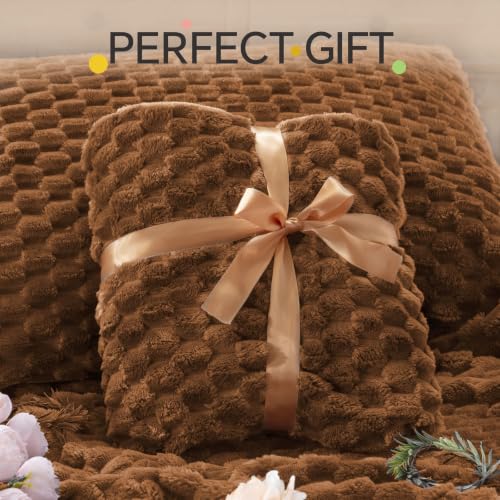 Image of BEDELITE Fluffy King Size Comforter Set, Terracotta Fleece Bed Set 3 Pieces