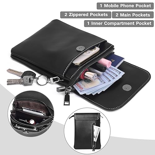 KUKOO Small Crossbody Bags for Women Cell Phone Purse Wallet Bag PU Leather with Shoulder Strap4