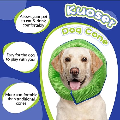 Kuoser Halskrause Hund, leckschutz, Schutzmaßnahmen schutzkragen, hundekragen, Hunde für Hunde,Vorbeugung von Biss- und Leckwunden,Blau M---Halsumfang:28-36cm