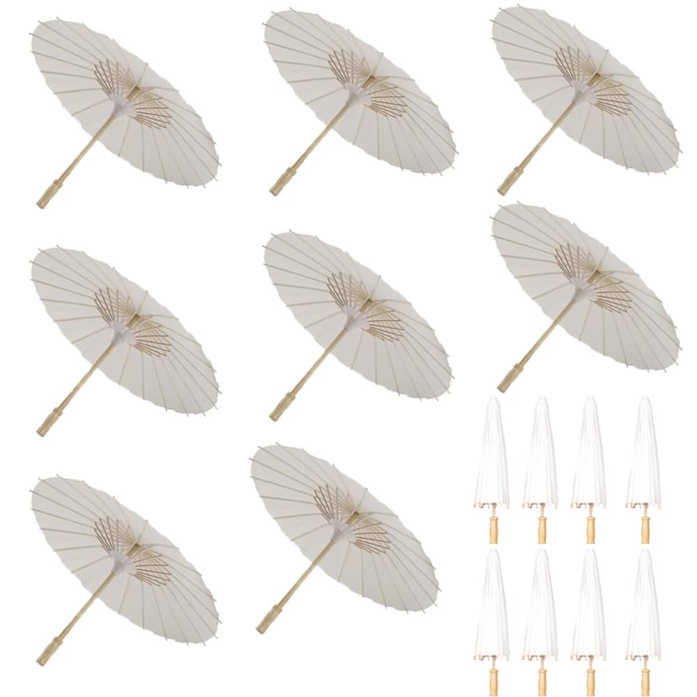 8 parasoles de papel para bodas, regalos de fiesta, 60 cm, sombrillas de bambú para decoración de mesa de despedida de soltera, accesorios de fotografía
