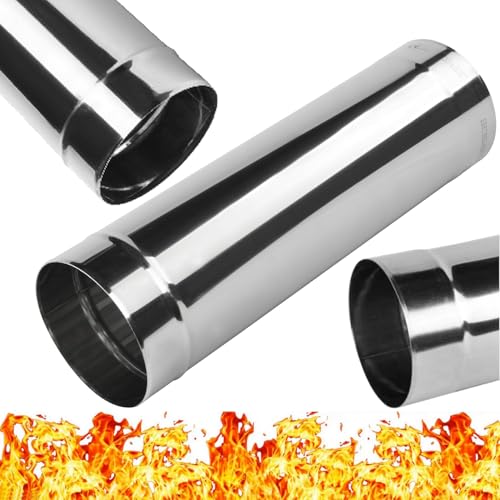 Tuyau de Cheminée en Acier Inoxydable - Longueur 500mm 0.5 mètre – Revêtement de Conduit de Cheminée – pour l'évacuation de Fumée ou d'échappement -...