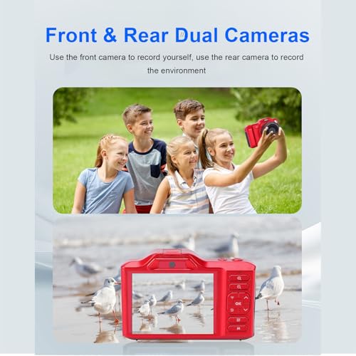 Dpofirs Cámara Digital 4K 64MP Dual Lens Compacta Roja miniatura 4
