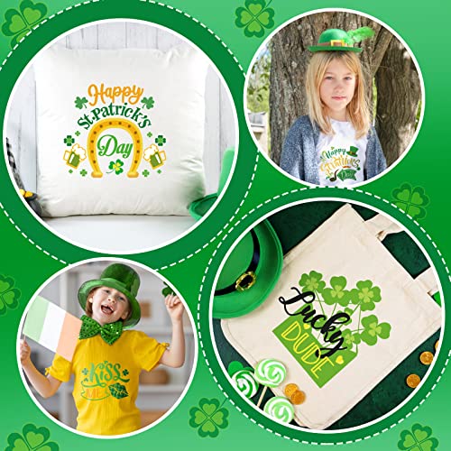 30 Pcs 5 Sheets St. Patrick's Day Iron On Patches Stickers Shamrock Hat Gnome Patches Diy Clothes Heat Transfer Decals Green Iron On Transfers Decals For Couple T Shirt Pillow Cover Jacket #TOP3