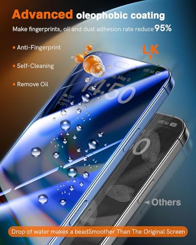 Image of OHAYO Privacy Tempered Glass Screen Protector Compatible with iPhone 14 Pro - 9H Anti-Spy Protection, HD Clear View, Bubble-Free Installation, Scratch Resistant, Case-Friendly Fit
