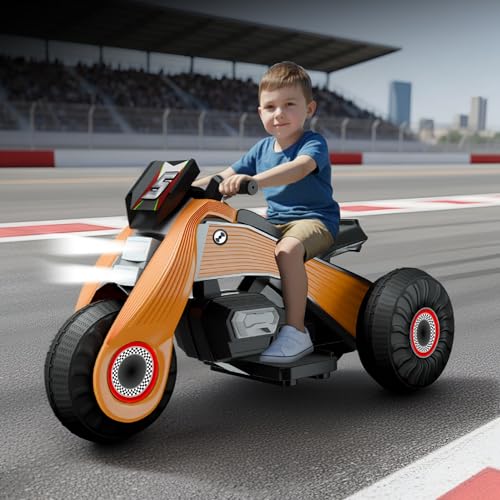 Image of Cockatoo 15E Cruise Rechargable Electric Bike for Kids with Music and LED Light, Kids Scooter Bike for 3+Yrs Boys&Girls Powered by 6V & 4.5 AH Battery for 4.5Hr-6Hr Ride with Foot Accelerator