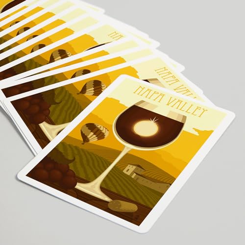 Juego de 52 cartas de póker estilo Napa Valley miniatura 5