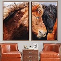2 Piece Framed Canvas Wall Art Horse Canvas Prints Home Artwork Decoration for Living Room,Bedroom - 16