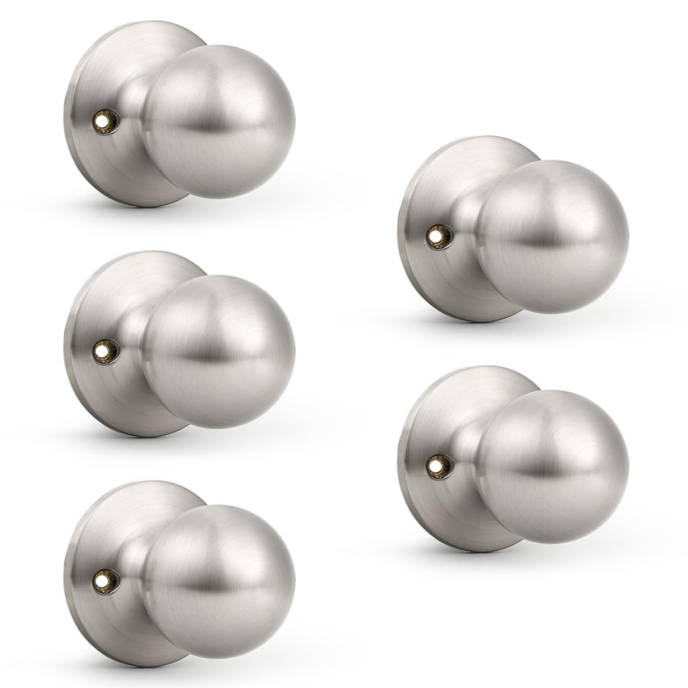 Probrico Brushed Nickel Privacy Door Knobs - 5 Pack -20