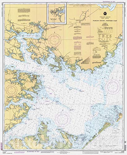 Historic Pictoric Vintage Map - Pamlico Sound...