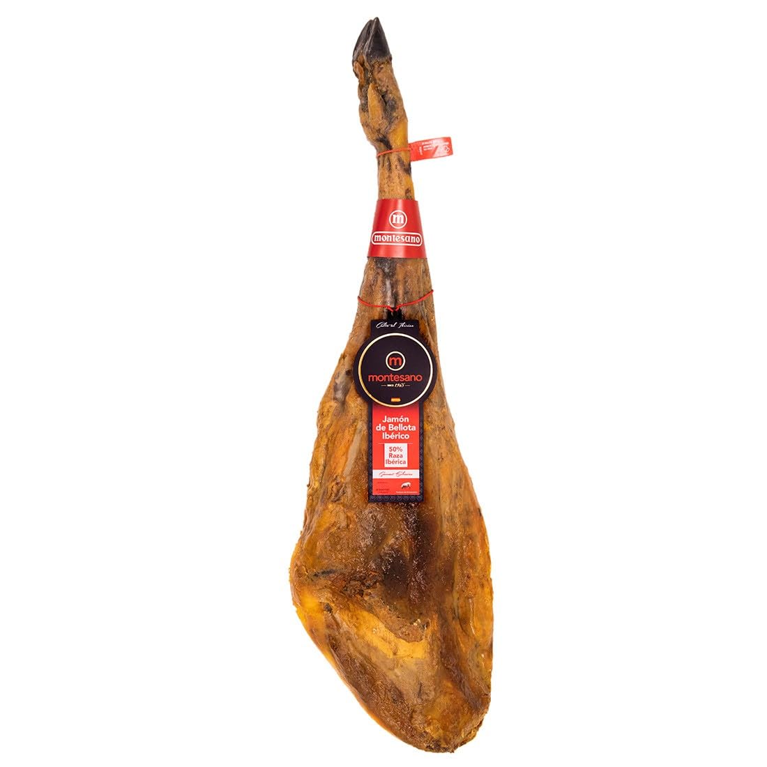 Ibéricos Montesano | Jamón Ibérico de Bellota 50% Raza Ibérica | 36 Meses de Curación | Criado en Libertad en la Dehesa Extremeña y Alimentado con Bellotas | Sabor Intenso y Auténtico | 7.5-8kg