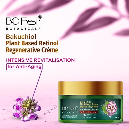 Image of Biofresh Botanicals Bakuchiol Plant-Based Retinol Re-Generative Vegan Cream with Boost Collagen Prevent Fine Lines & Wrinkles and Deeply Hydrate Moisturizing Cream