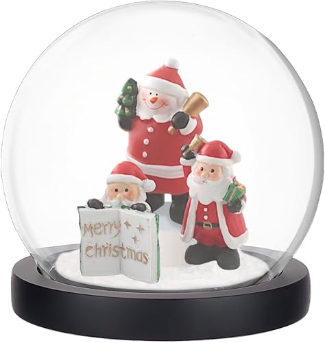 PH PandaHall Cúpula Cloche de cristal de 4.9 x 4.5 pulgadas, vitrina de cristal con base, cúpula decorativa, cúpula de nieve para luces de hadas,