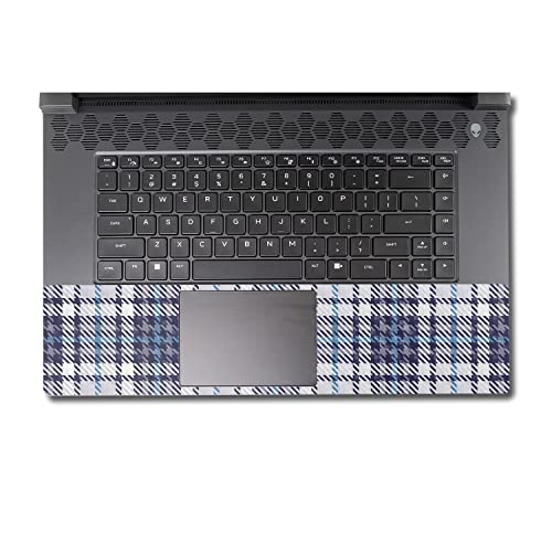 Image of MightySkins Carbon Fiber Skin Compatible with Alienware M17 R5 (2022) Full Wrap Kit - Blue Plaid | Protective, Durable Textured Carbon Fiber Finish | Easy to Apply & Change Styles | Made in The USA