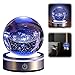 3D Planeten Kristallkugel Nachtlicht, Sonnensystem Lampe Mit Graviertem Miniatur-Modell, Leuchtende Kristallkugel-Ornament Geschenke f&uuml;r Kinder