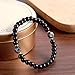 Black Tourmaline Obsidian Bracelet, Adjustable Black Onyx Stone Crystal Bracelet, White Flash Protection Bead Jewelry Gifts for Men Women Valentine Birthday Anniversary Present