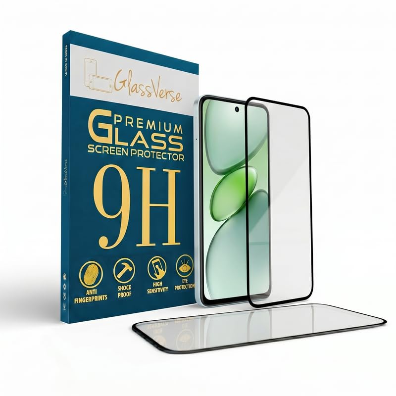 Image of GlassVerse 9H Gorilla Tempered Glass for Tecno Spark GO 1 | HD Clarity Screen Protector, Ultra Strong 9H Protection, Edge to Edge, Case Friendly, Hassle-less Installation Kit Included. (Pack of 2)
