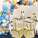 Baby Shower Boxes Party Decorations – 4 pcs Gold Transparent Partry Boxes Decor with Gold Letter, Individual BABY Blocks Design for Sunflower Baby Shower Bridal Showers Birthday Party Gender Reveal
