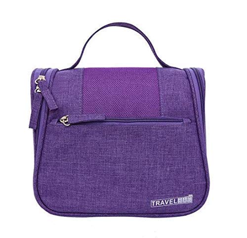 Egab Toiletry Organizer Bag Hanging Travel Toiletry Organizer Kit with Hook and Handle Waterproof Cosmetic Bag DOP Kit for Men or Women (Purple)