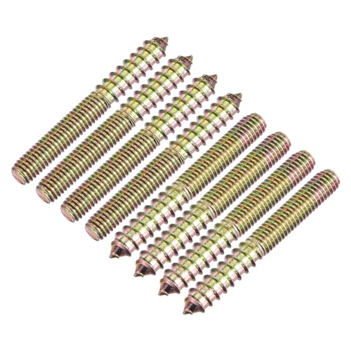 Image of uxcell 3 /8-16x3-1 /4 Hanger Bolts, 12pcs Double Ended Screws Wood Dowel Screws for Furniture