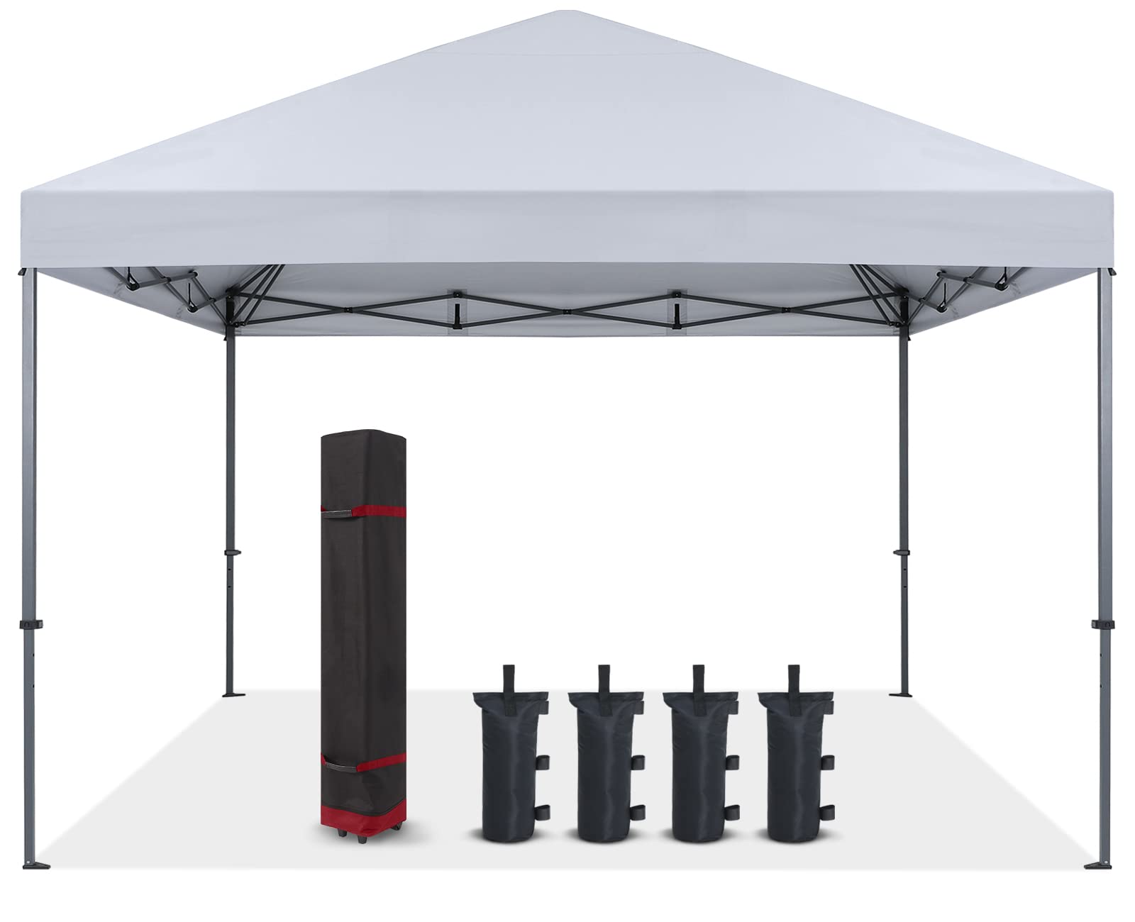 cooshade durable easy pop up canopy tent 12x12ft (silver white)