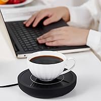 Vista 6 de Calentador inteligente de taza de café para escritorio, calentador de cera de 36 W para tazas grandes y teteras, posavasos inteligentes de apagado