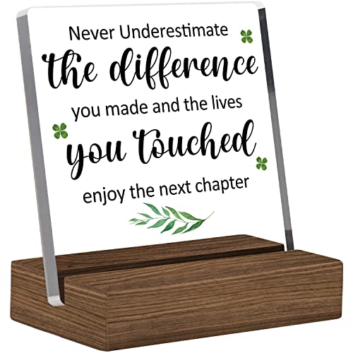 Funny Clear Desk Decorative Sign With Wood Stand, Inspirational Home Office Retirement Plaque Sign For Man Women Coworkers, Boss, Leader Retirement Gifts #TOP2