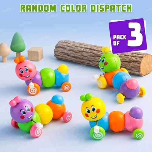 Image of Zest 4 Toyz Wind-Up Caterpillar Toy for Kids Toddlers Push Toy for Boys & Girls Multicolor (Pack of 3)